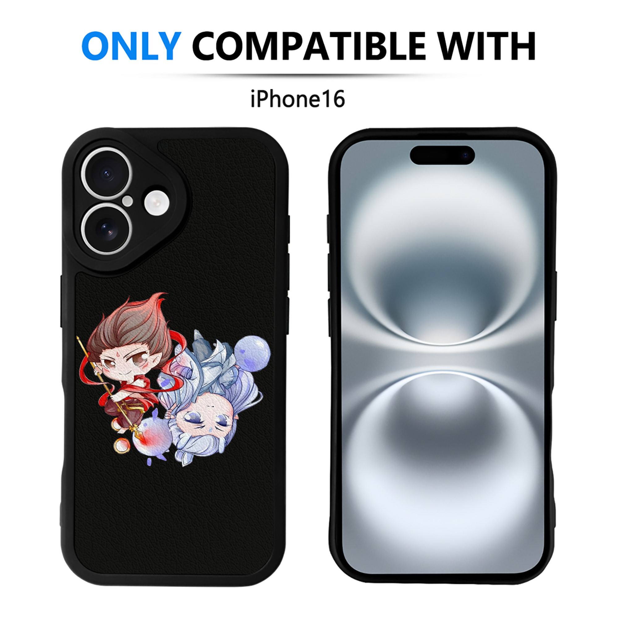 （画像用） Ne Zha 2 ナタ 魔童の大暴れ 【iPhone 16シリーズ対応】シリコンスマホケース（レザー調） 材質：シリコン